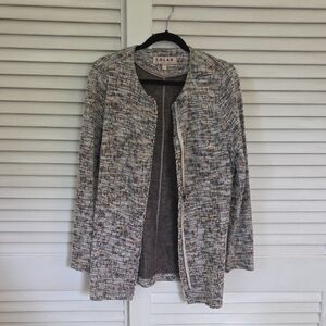 Dolan Women's Gray and Brown Cardigan Sweater